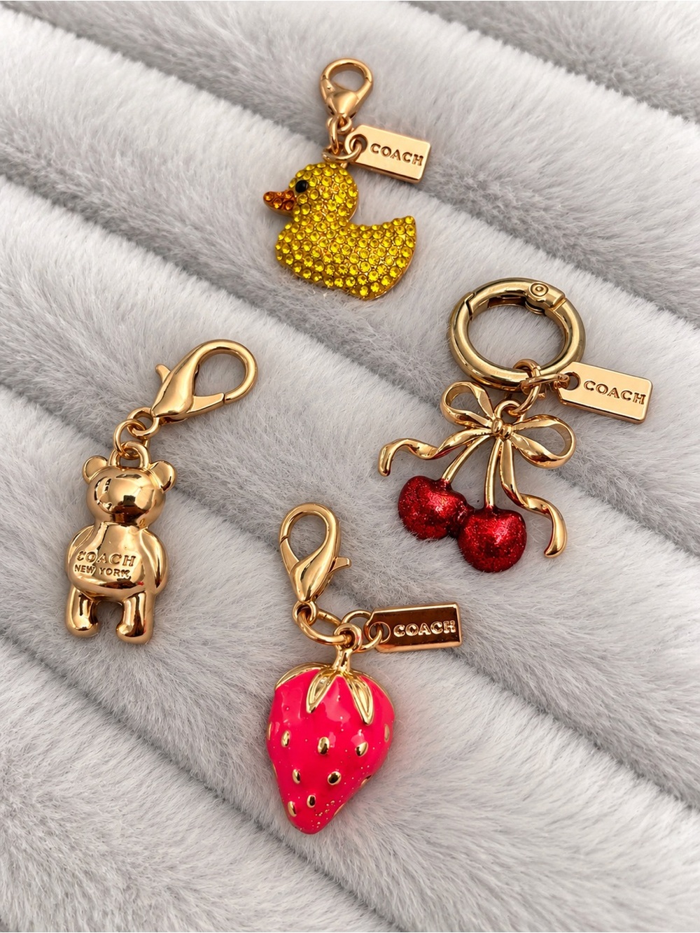Lot of Authentic Repurposed Coach Mini Charms Keychains